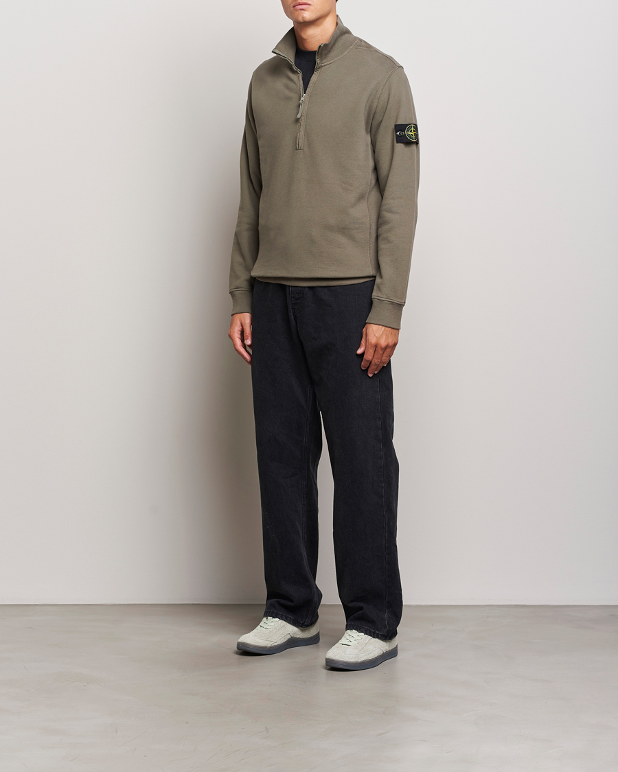 Homme | Pulls Et Tricots | Stone Island | Garment Dyed Fleece Half Zip Walnut