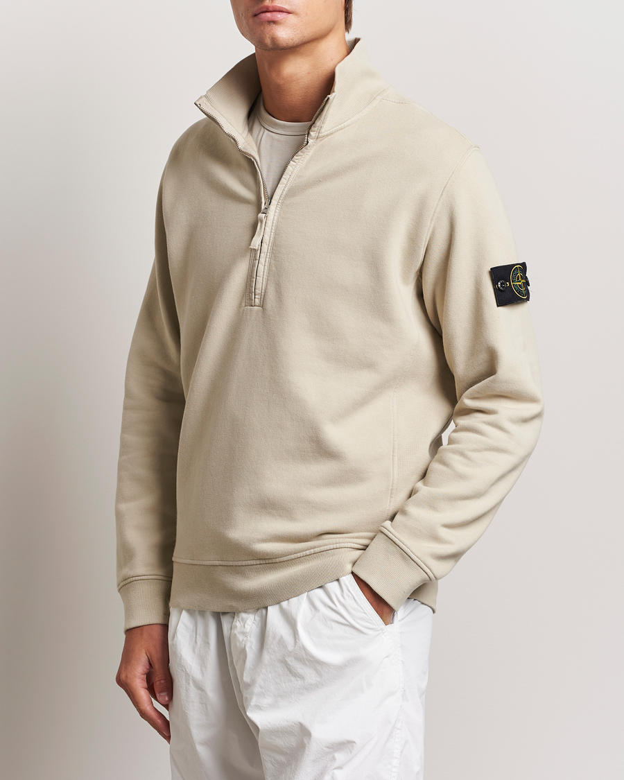 Homme | Pulls Et Tricots | Stone Island | Garment Dyed Fleece Half Zip Plaster