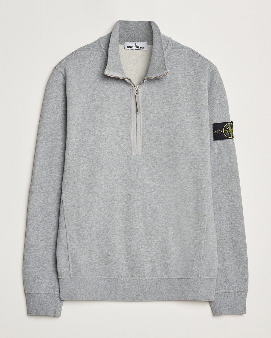Homme | Pulls Et Tricots | Stone Island | Garment Dyed Fleece Half Zip Melange Grey