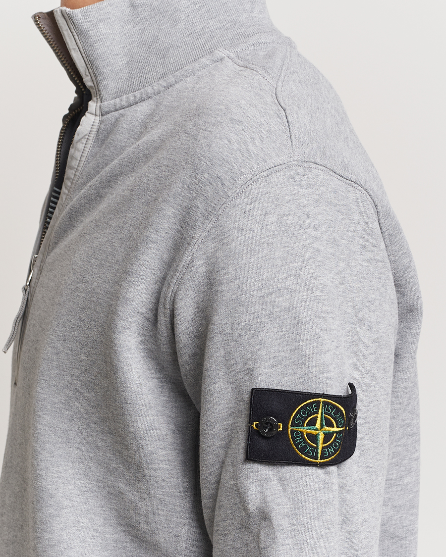 Homme | Pulls Et Tricots | Stone Island | Garment Dyed Fleece Half Zip Melange Grey