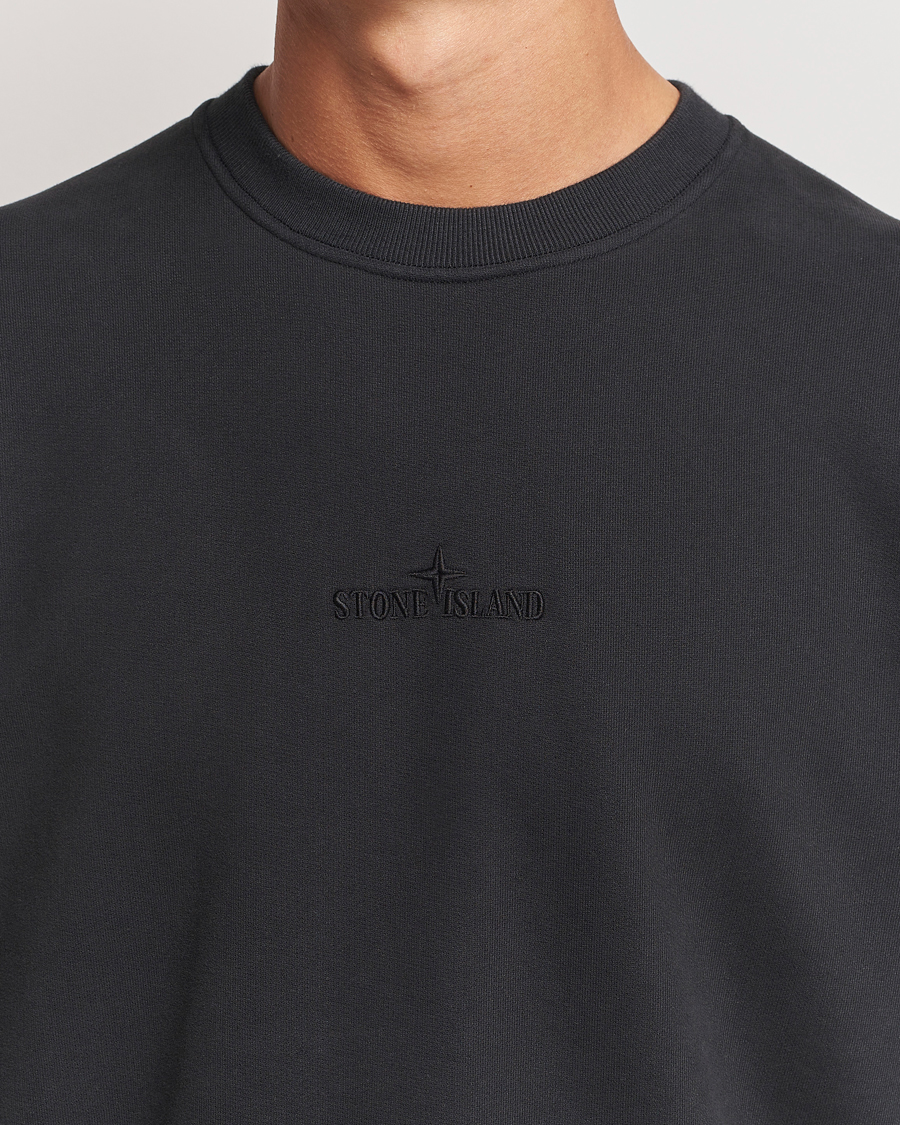 Homme | Pulls Et Tricots | Stone Island | Garment Dyed Fleece Logo Sweatshirt Black