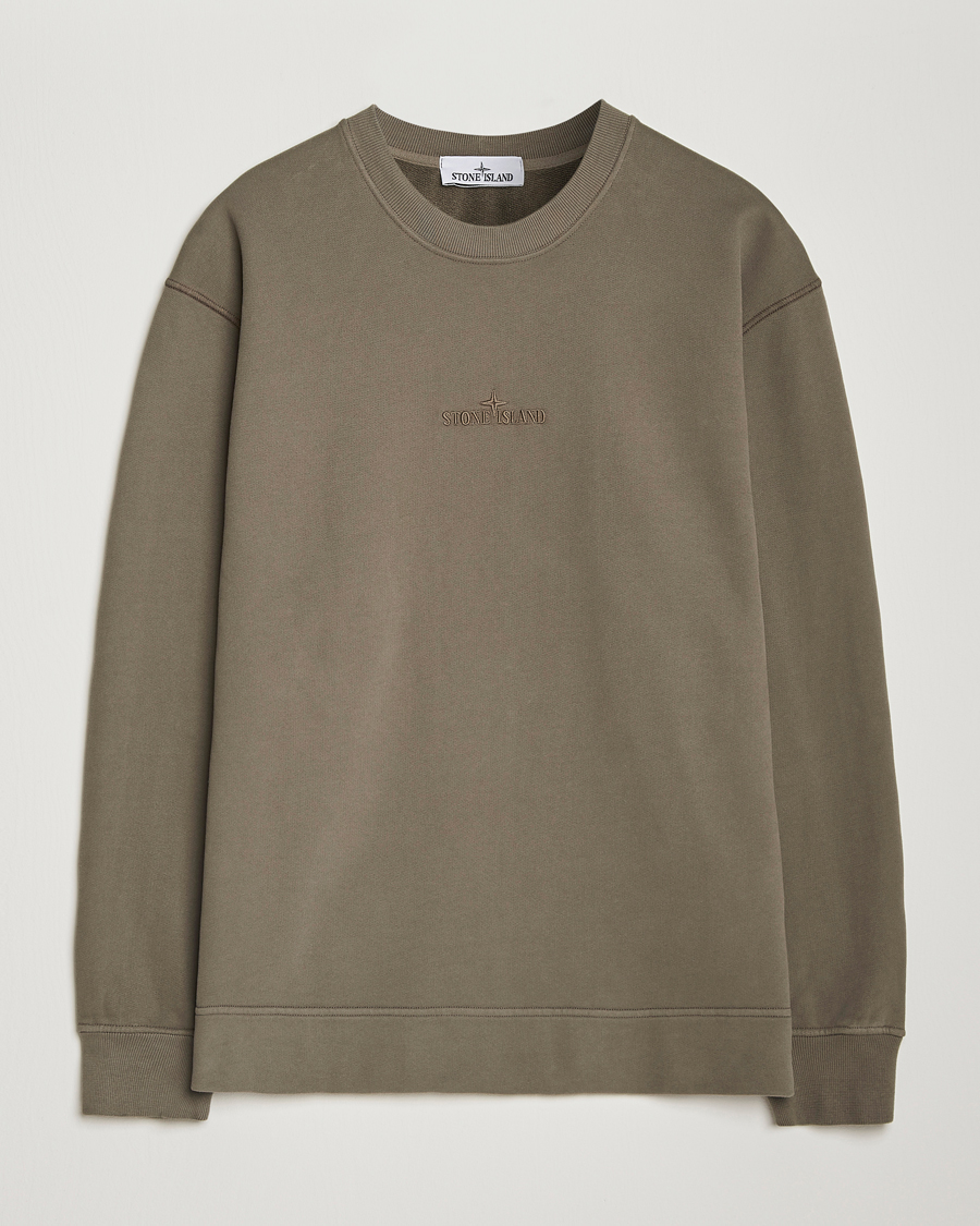 Homme | Pulls Et Tricots | Stone Island | Garment Dyed Fleece Logo Sweatshirt Walnut
