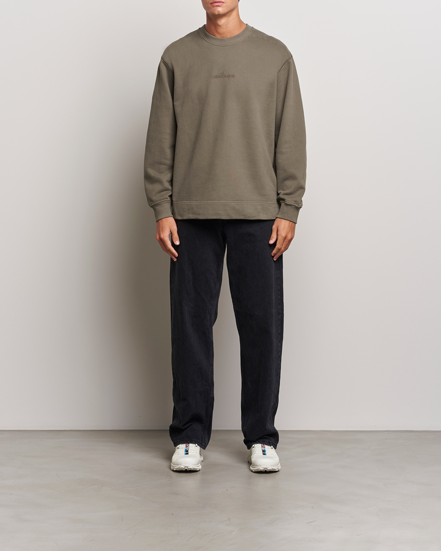 Homme | Pulls Et Tricots | Stone Island | Garment Dyed Fleece Logo Sweatshirt Walnut