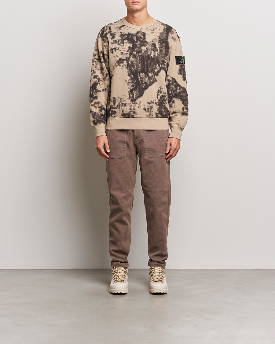 Homme | Pulls Et Tricots | Stone Island | Garment Dyed Fleece Camo Sweatshirt Dove Grey