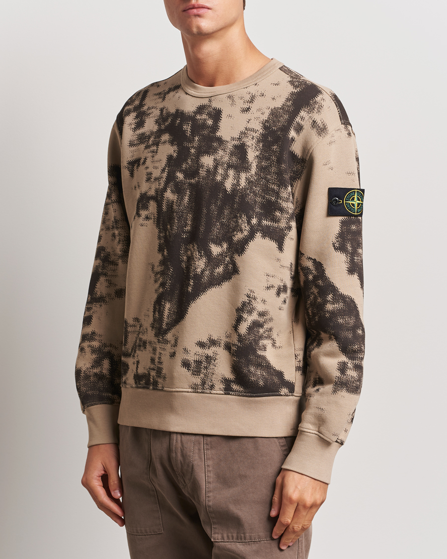 Homme | Pulls Et Tricots | Stone Island | Garment Dyed Fleece Camo Sweatshirt Dove Grey