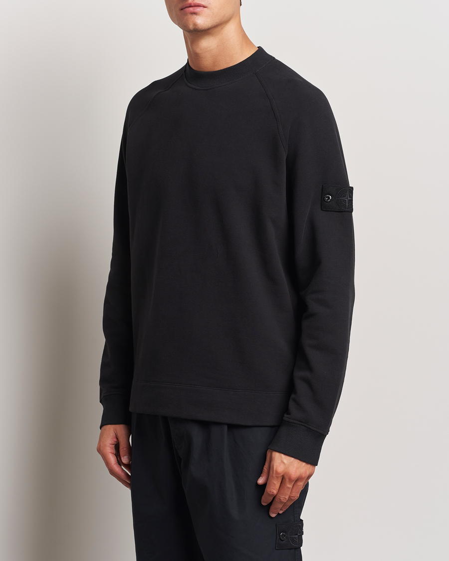 Homme | Pulls Et Tricots | Stone Island | Ghost Organic Cotton Fleece Sweatshirt Black