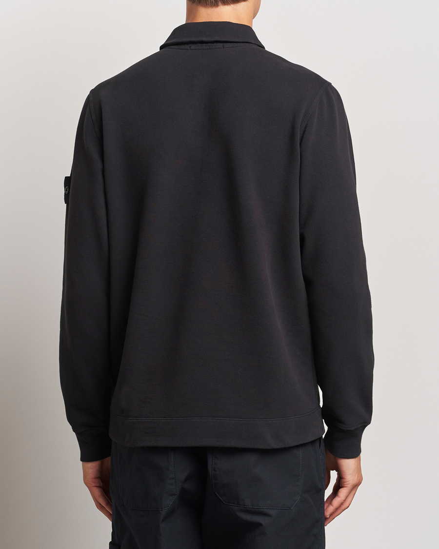 Homme | Pulls Et Tricots | Stone Island | Ghost Organic Cotton Fleece Polo Sweatshirt Black