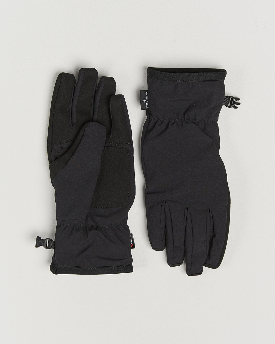 Homme | Stone Island Soft Shell-R_e Recycled Gloves Black | Stone Island | Soft Shell-R_e Recycled Gloves Black