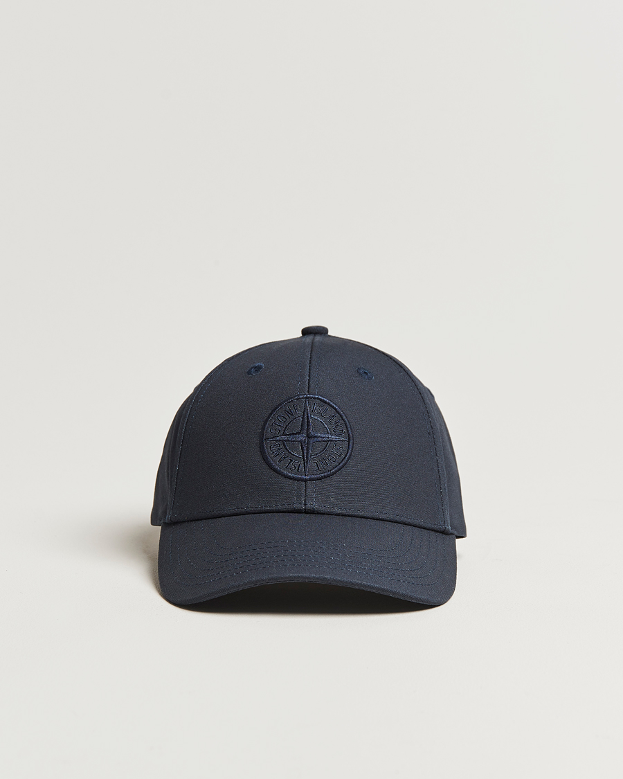 Homme | Stone Island Cotton Rep Logo Cap Navy Blue | Stone Island | Cotton Rep Logo Cap Navy Blue