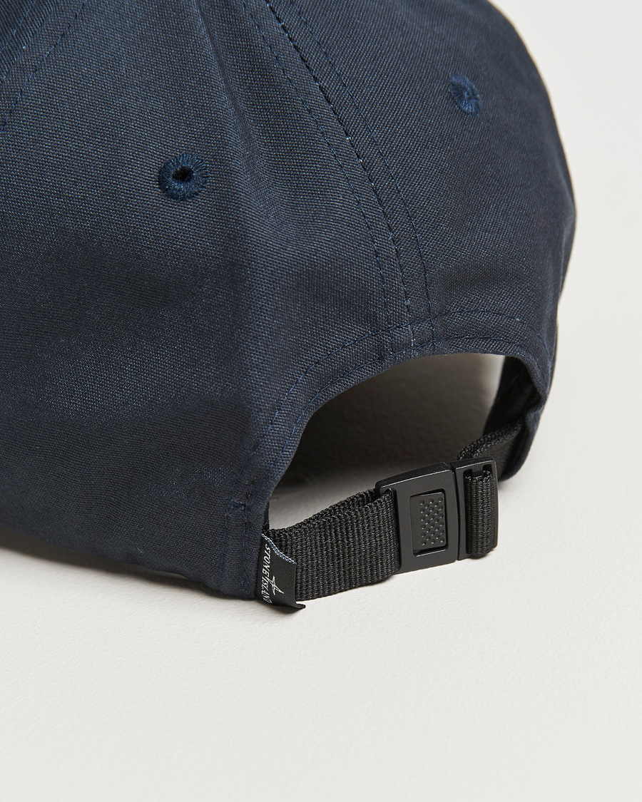 Homme | Stone Island Cotton Rep Logo Cap Navy Blue | Stone Island | Cotton Rep Logo Cap Navy Blue