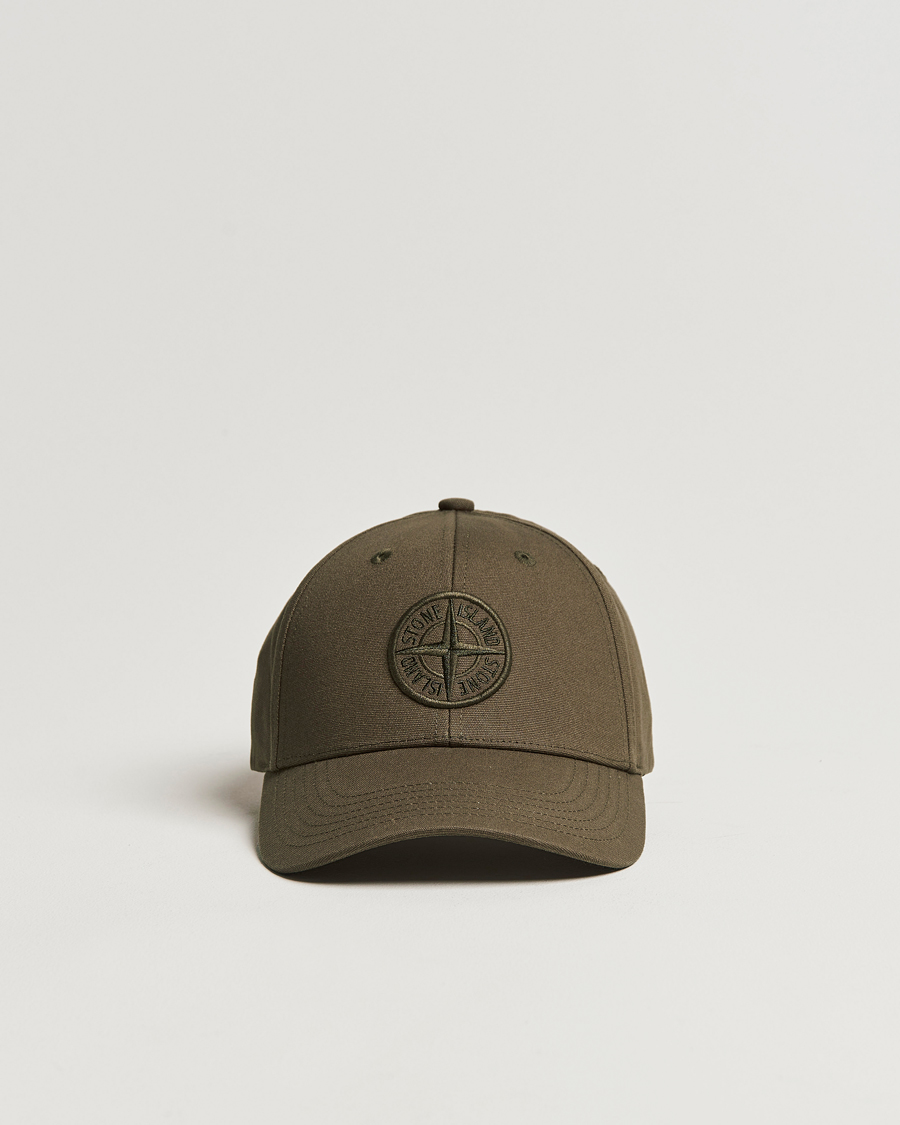 Homme | Stone Island Cotton Rep Logo Cap Military Green | Stone Island | Cotton Rep Logo Cap Military Green