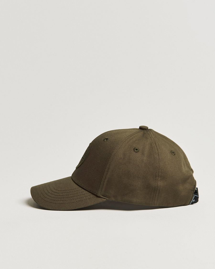 Homme | Stone Island Cotton Rep Logo Cap Military Green | Stone Island | Cotton Rep Logo Cap Military Green