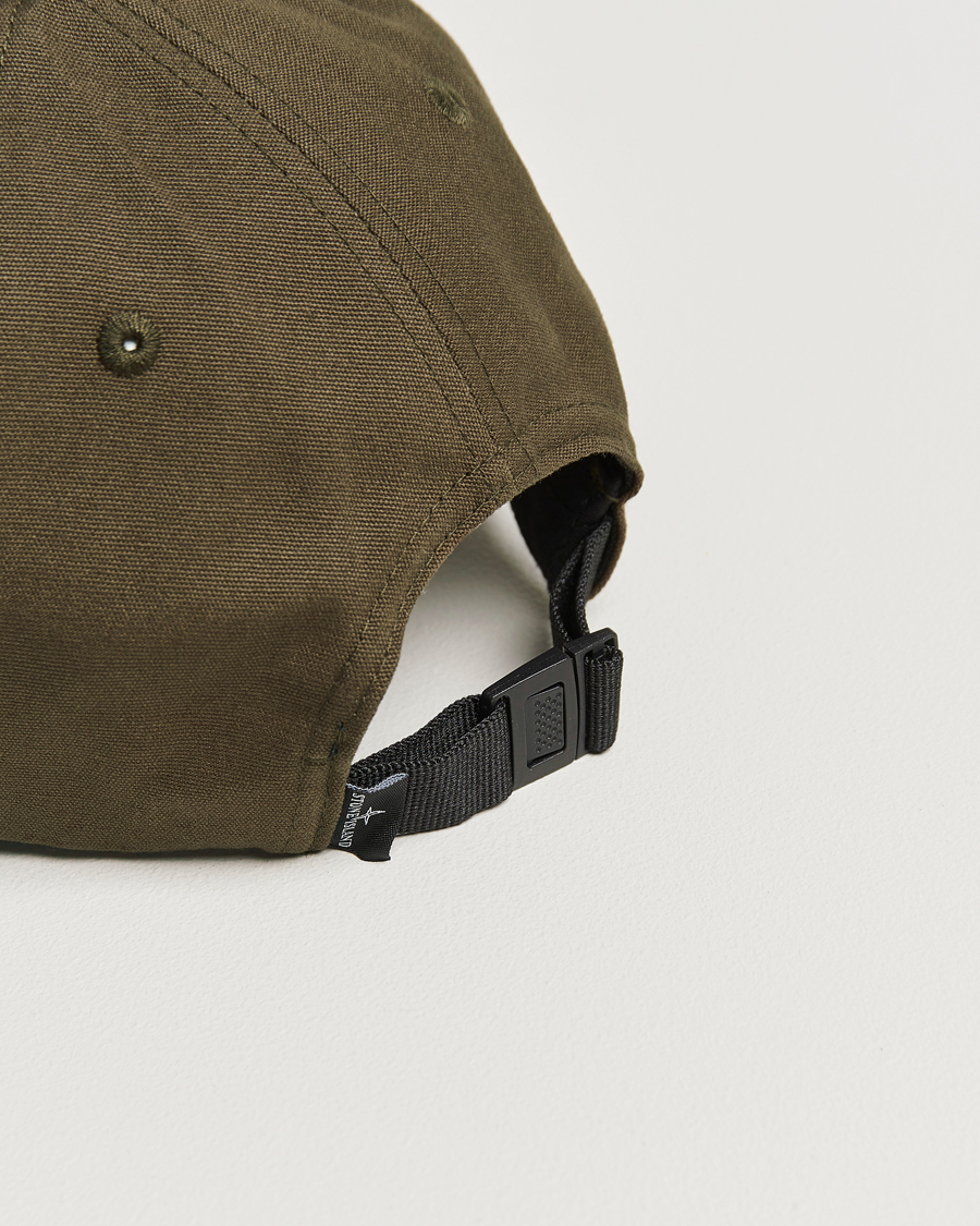 Homme | Stone Island Cotton Rep Logo Cap Military Green | Stone Island | Cotton Rep Logo Cap Military Green