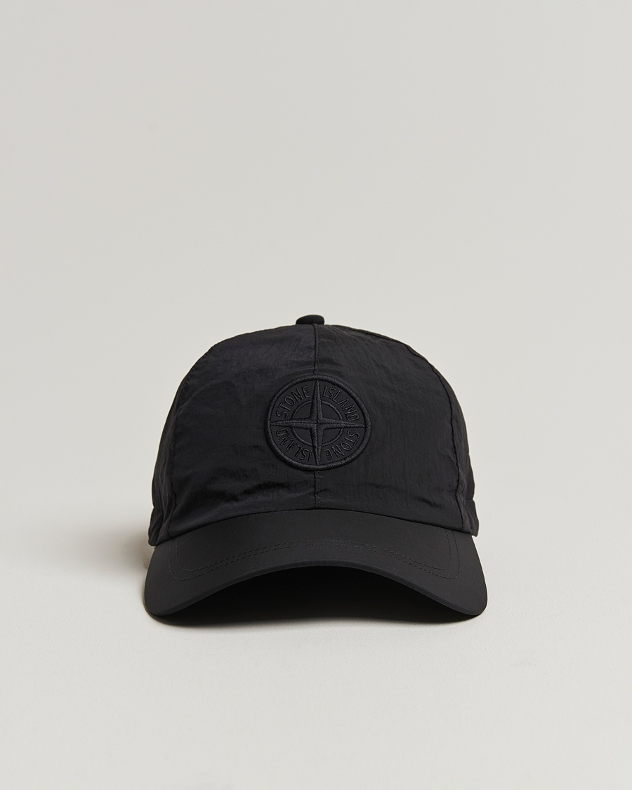 Homme | Stone Island Nylon Metal Logo Cap Black | Stone Island | Nylon Metal Logo Cap Black