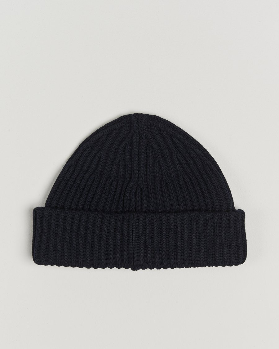 Homme | Stone Island Full Rib Wool Beanie Navy Blue | Stone Island | Full Rib Wool Beanie Navy Blue