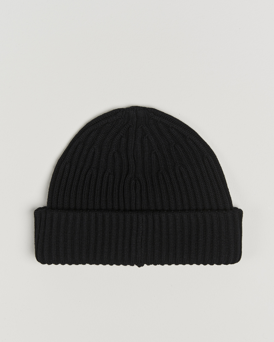 Homme | Stone Island Full Rib Wool Beanie Black | Stone Island | Full Rib Wool Beanie Black
