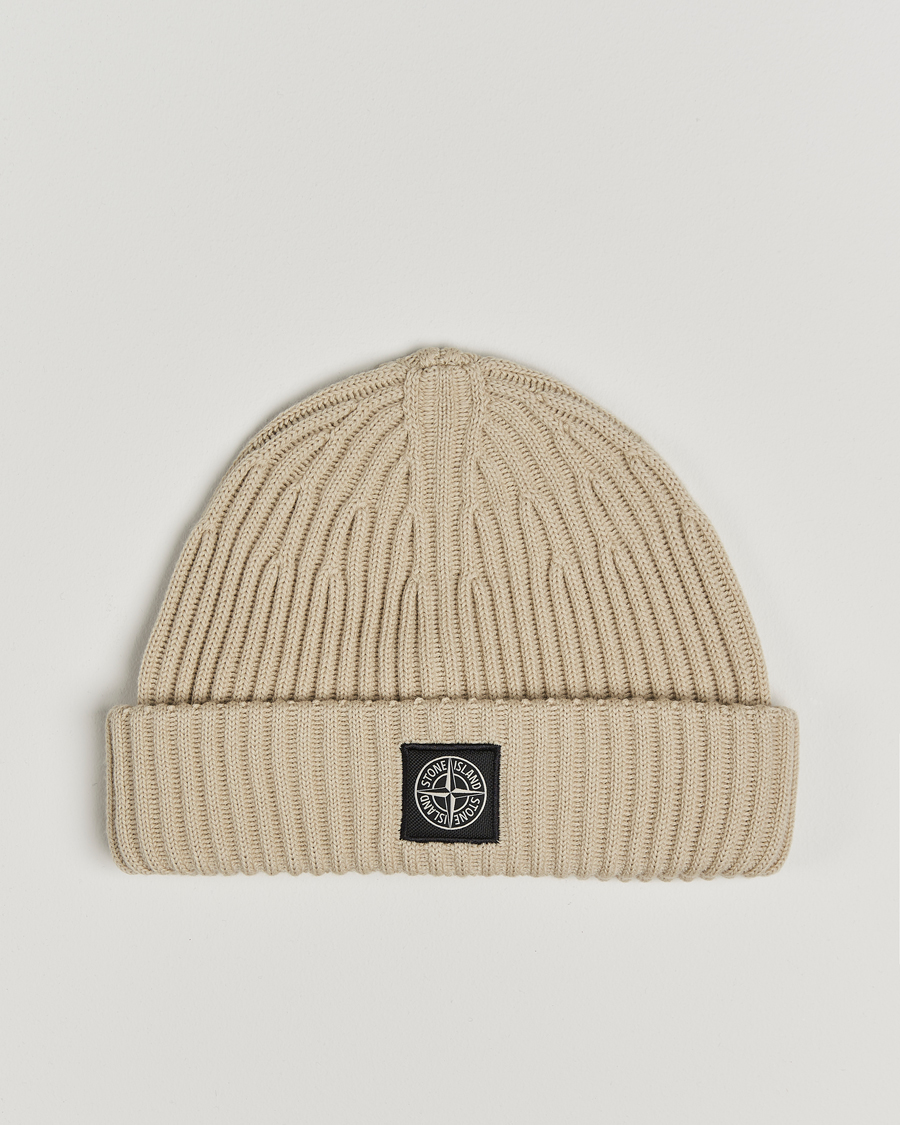 Homme | Stone Island Full Rib Wool Beanie Plaster | Stone Island | Full Rib Wool Beanie Plaster