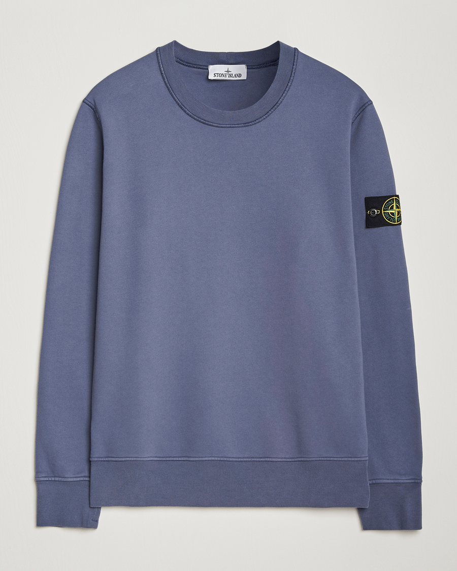 Homme | Pulls Et Tricots | Stone Island | Garment Dyed Fleece Sweatshirt Mid Blue