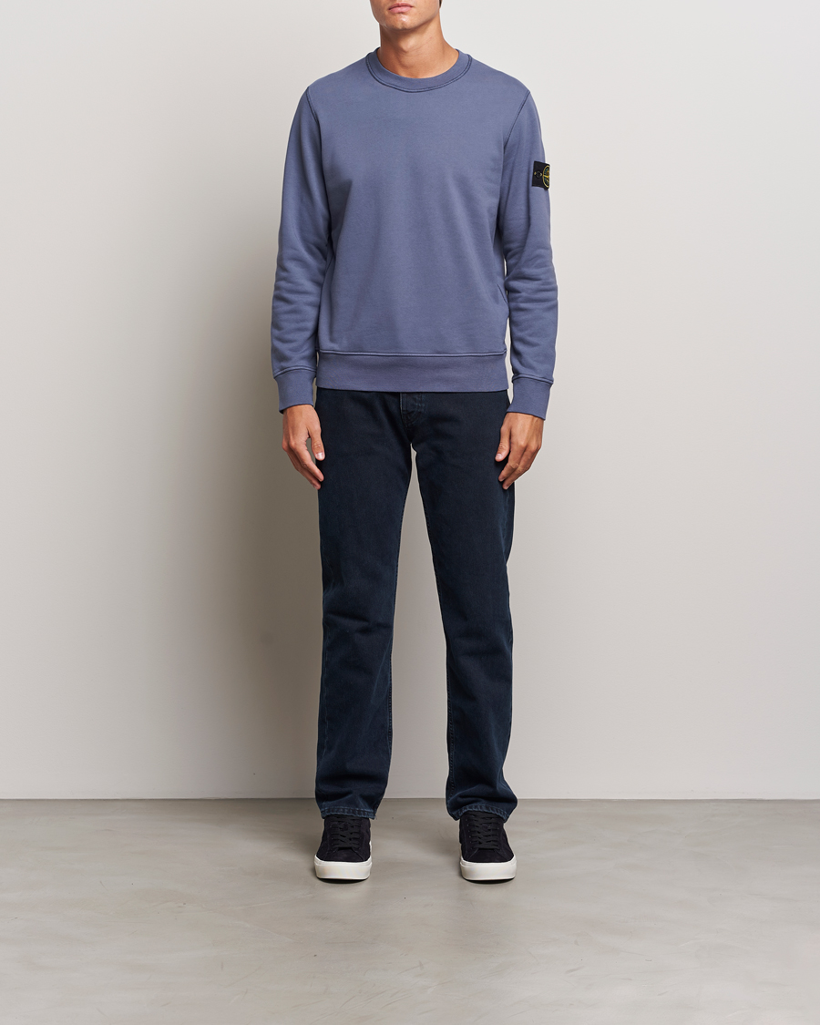 Homme | Pulls Et Tricots | Stone Island | Garment Dyed Fleece Sweatshirt Mid Blue