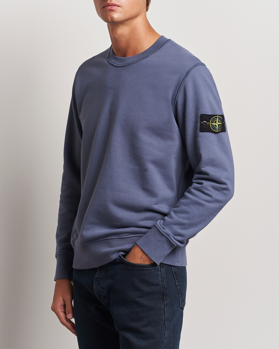Homme | Pulls Et Tricots | Stone Island | Garment Dyed Fleece Sweatshirt Mid Blue