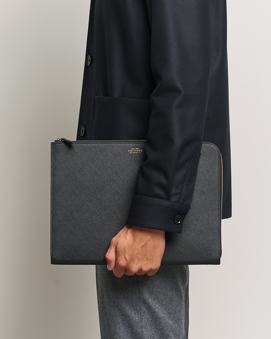 Homme | Sacs | Smythson | Panama Small Laptop Case Black