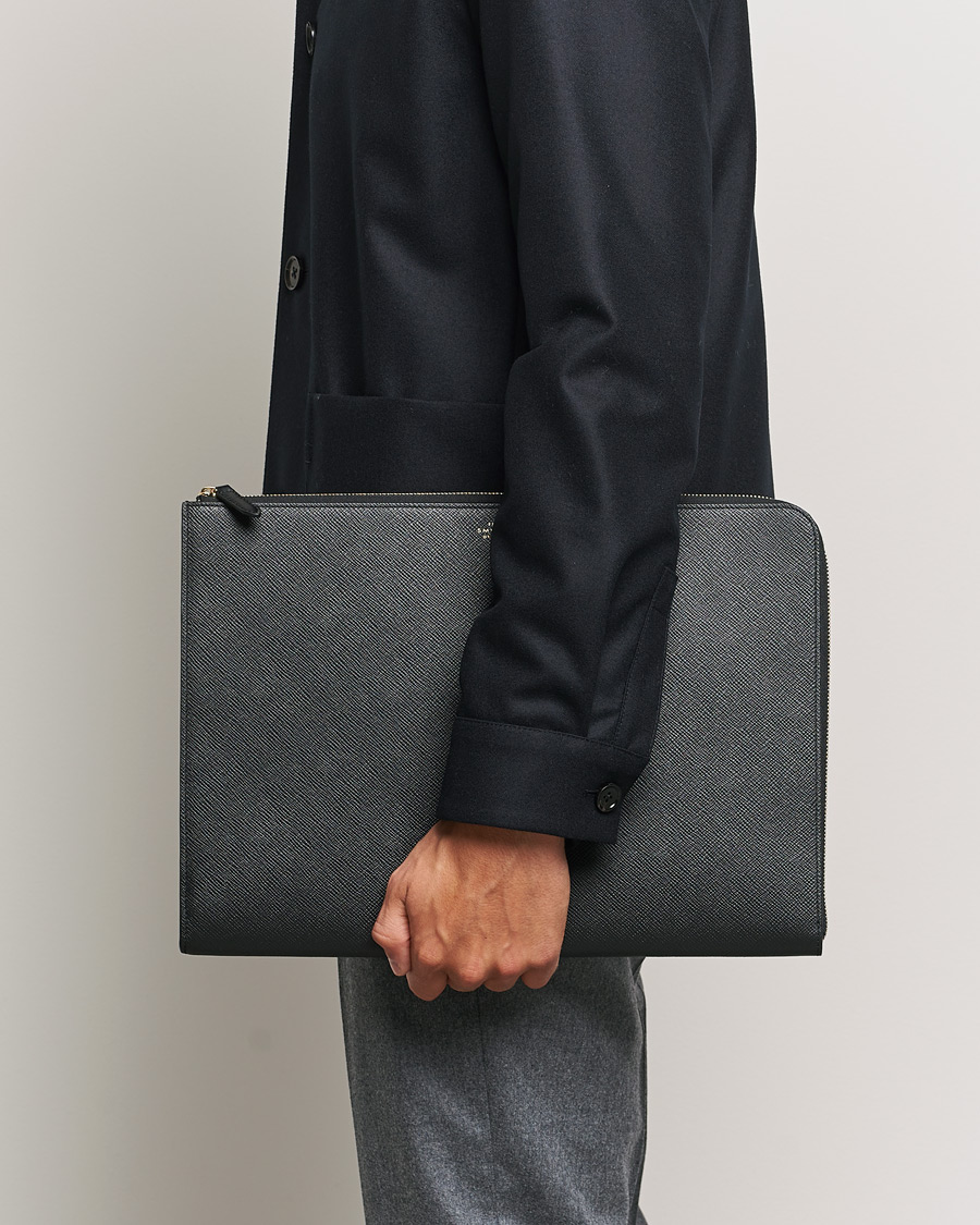 Homme | Sacs | Smythson | Panama Large Laptop Case Black