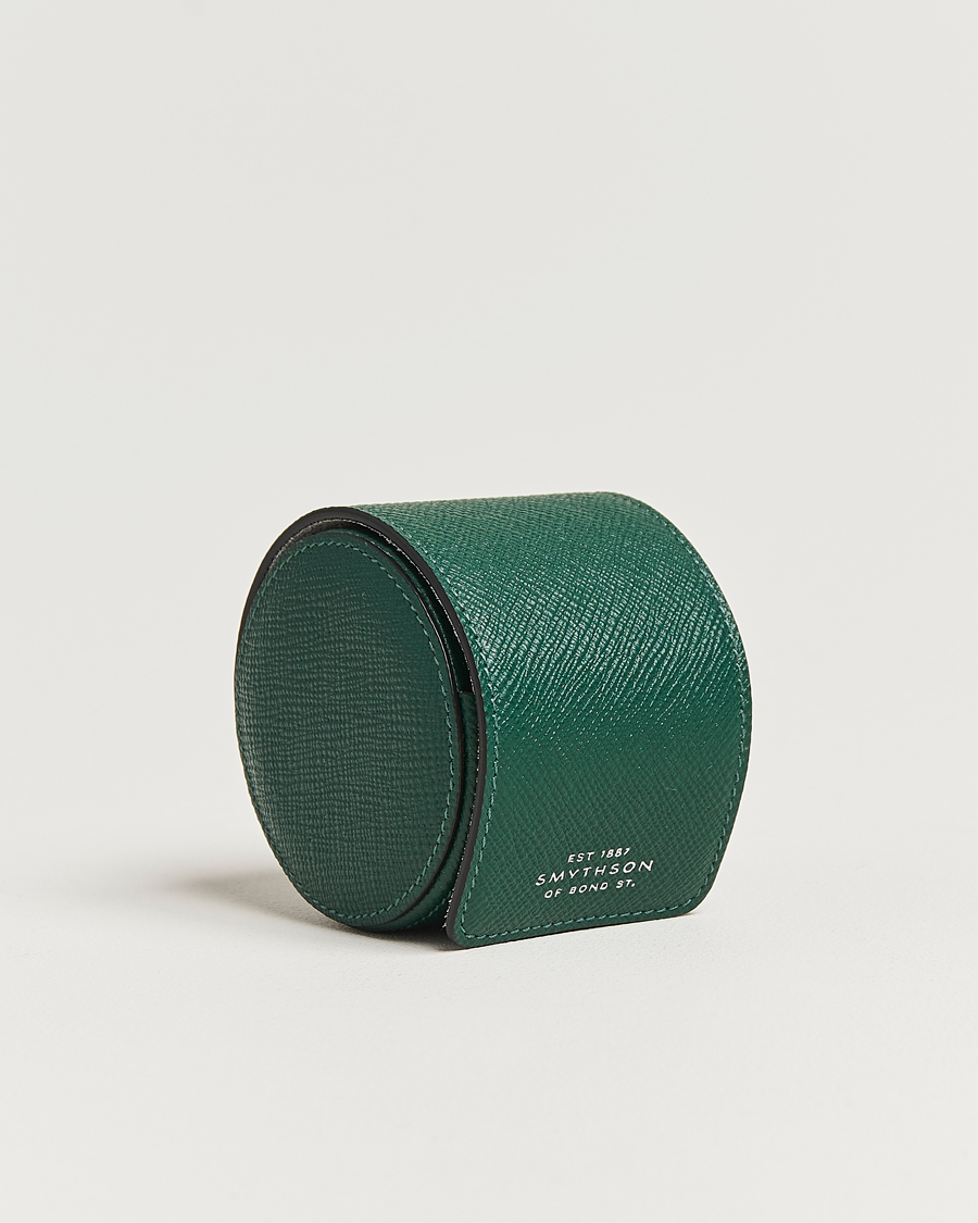 Homme | Idées de cadeaux de Noël | Smythson | Panama Single Watch Roll Forrest Green