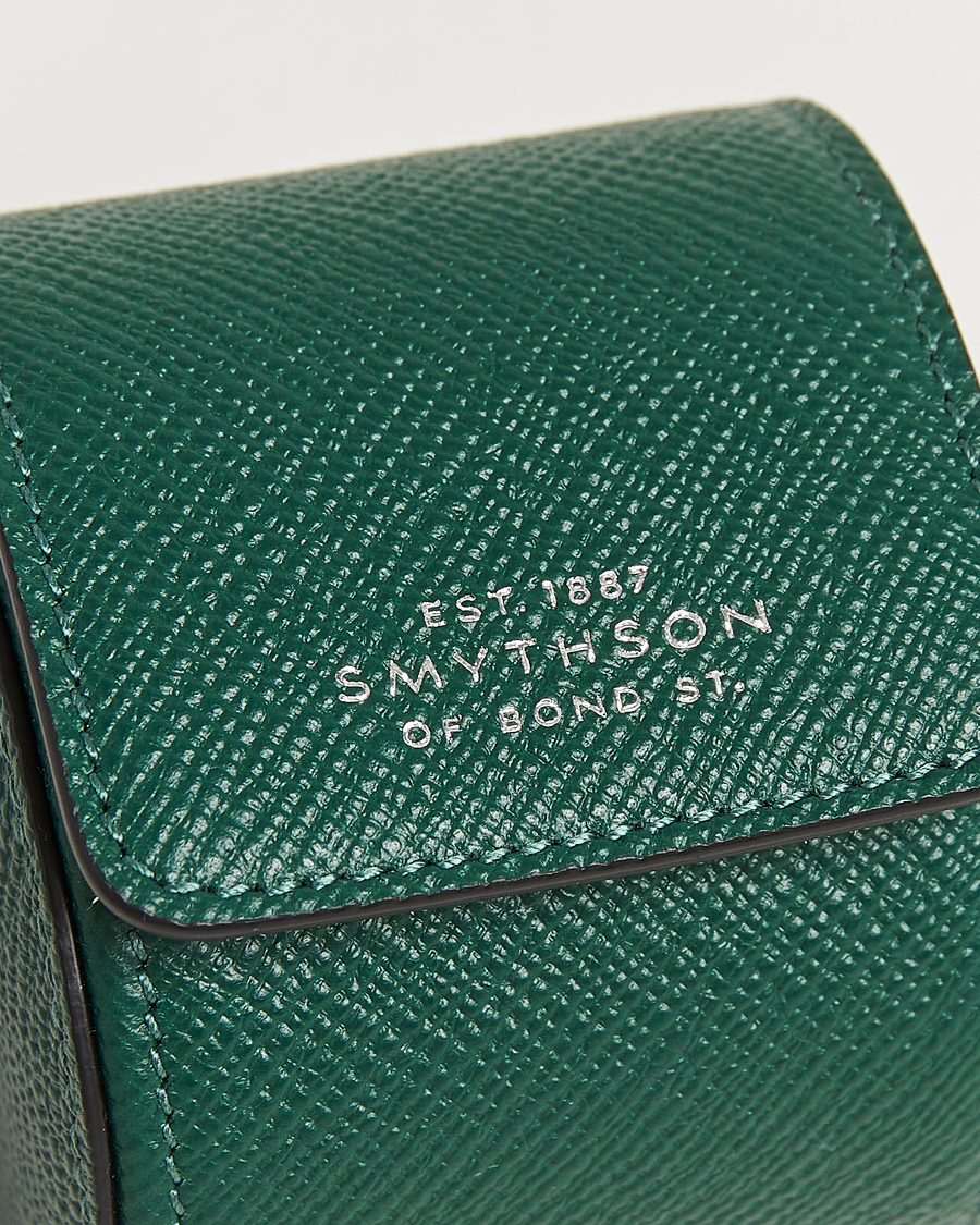 Homme | Idées de cadeaux de Noël | Smythson | Panama Single Watch Roll Forrest Green