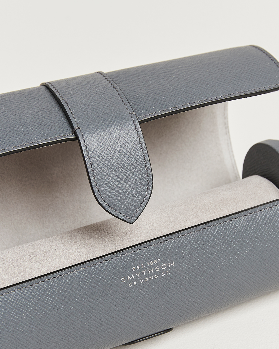 Homme | Idées de cadeaux de Noël | Smythson | Panama Watch Roll Storm Grey