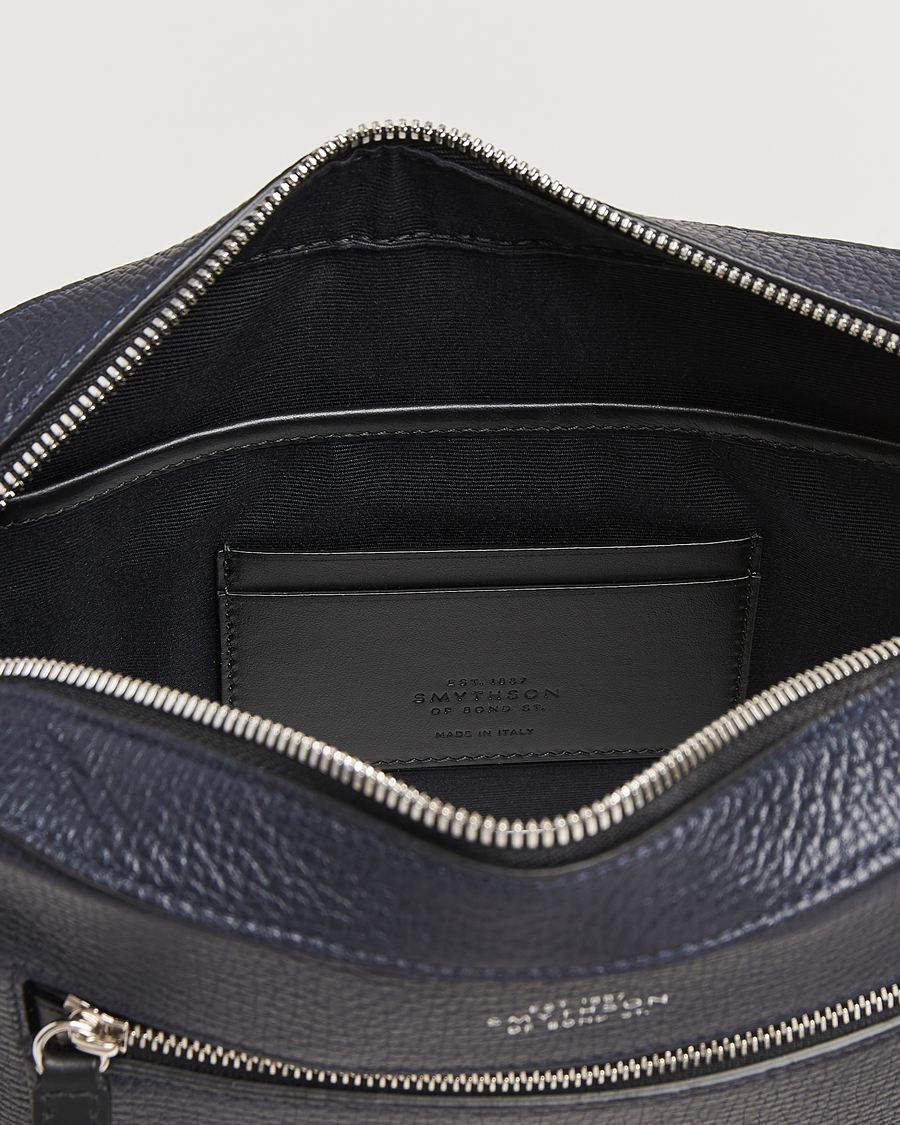 Homme | Smythson Ludlow Zip Crossbody Bag Navy | Smythson | Ludlow Zip Crossbody Bag Navy