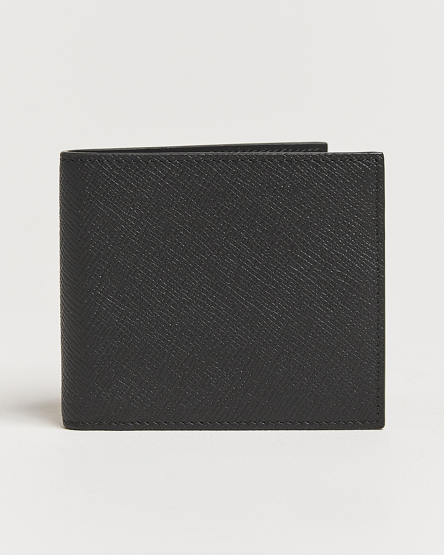 Homme | Smythson Panama 6 Card Leather Wallet Black | Smythson | Panama 6 Card Leather Wallet Black