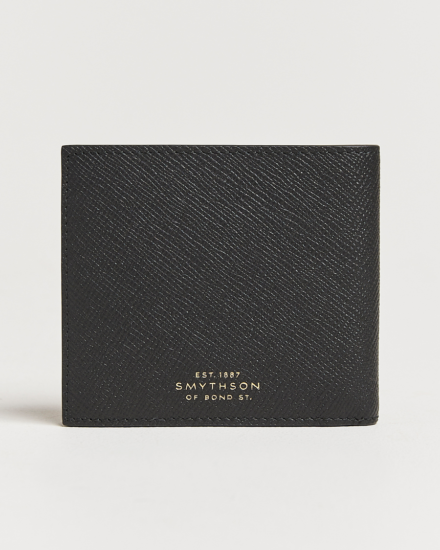 Homme | Smythson Panama 6 Card Leather Wallet Black | Smythson | Panama 6 Card Leather Wallet Black