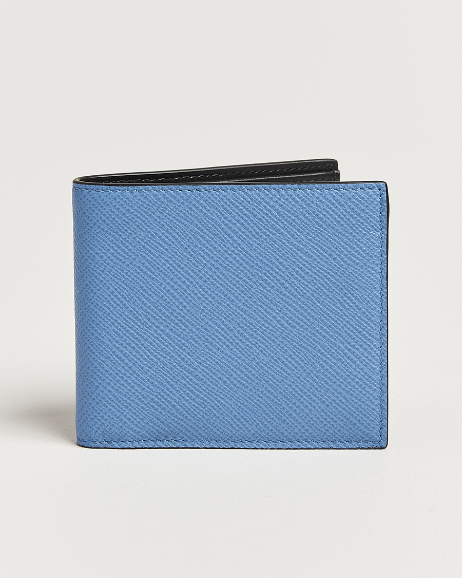 Homme | Smythson Panama 6 Card Leather Wallet Nile Blue | Smythson | Panama 6 Card Leather Wallet Nile Blue