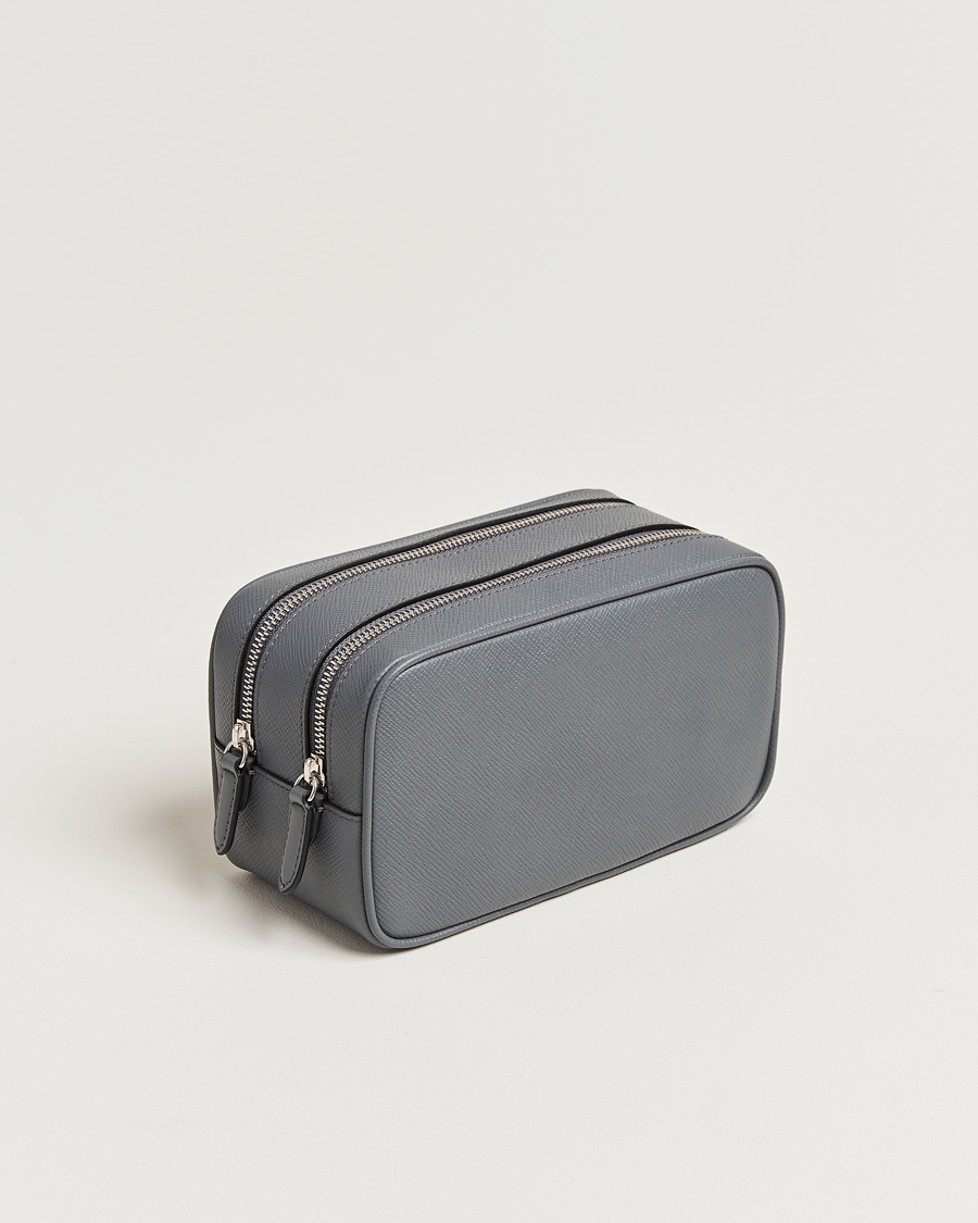 Homme | Smythson Panama Double Zip Washbag Storm Grey | Smythson | Panama Double Zip Washbag Storm Grey