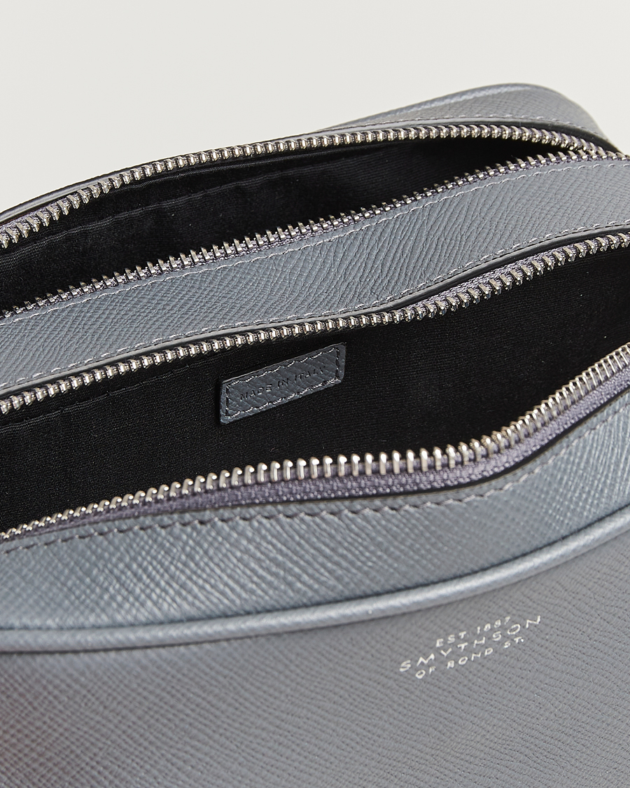 Homme | Smythson Panama Double Zip Washbag Storm Grey | Smythson | Panama Double Zip Washbag Storm Grey