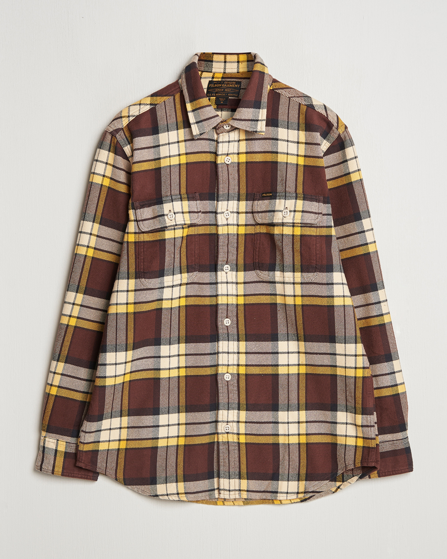 Homme | Chemises | Filson | Vintage Flannel Work Shirt Brown/Yellow