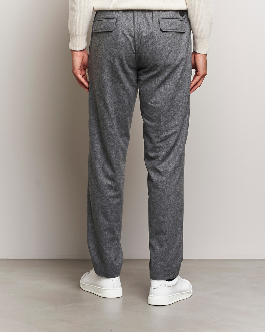 Homme | Pantalons | Moncler | Flannel Drawstring Pants Grey Melange