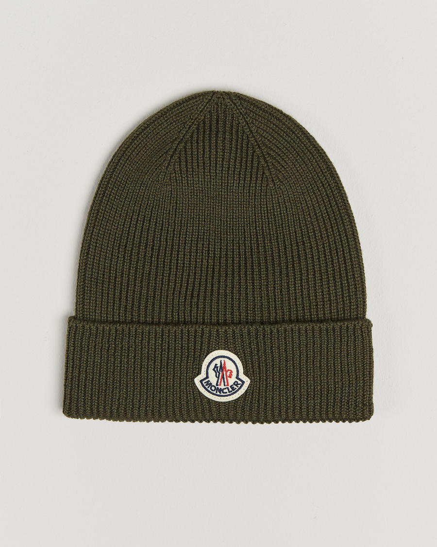 Homme | Moncler Rib Wool Beanie Military | Moncler | Rib Wool Beanie Military