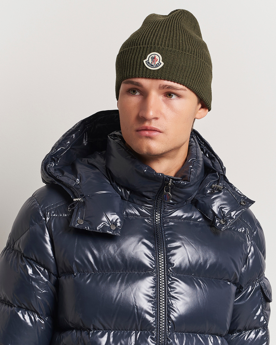 Homme | Moncler Rib Wool Beanie Military | Moncler | Rib Wool Beanie Military
