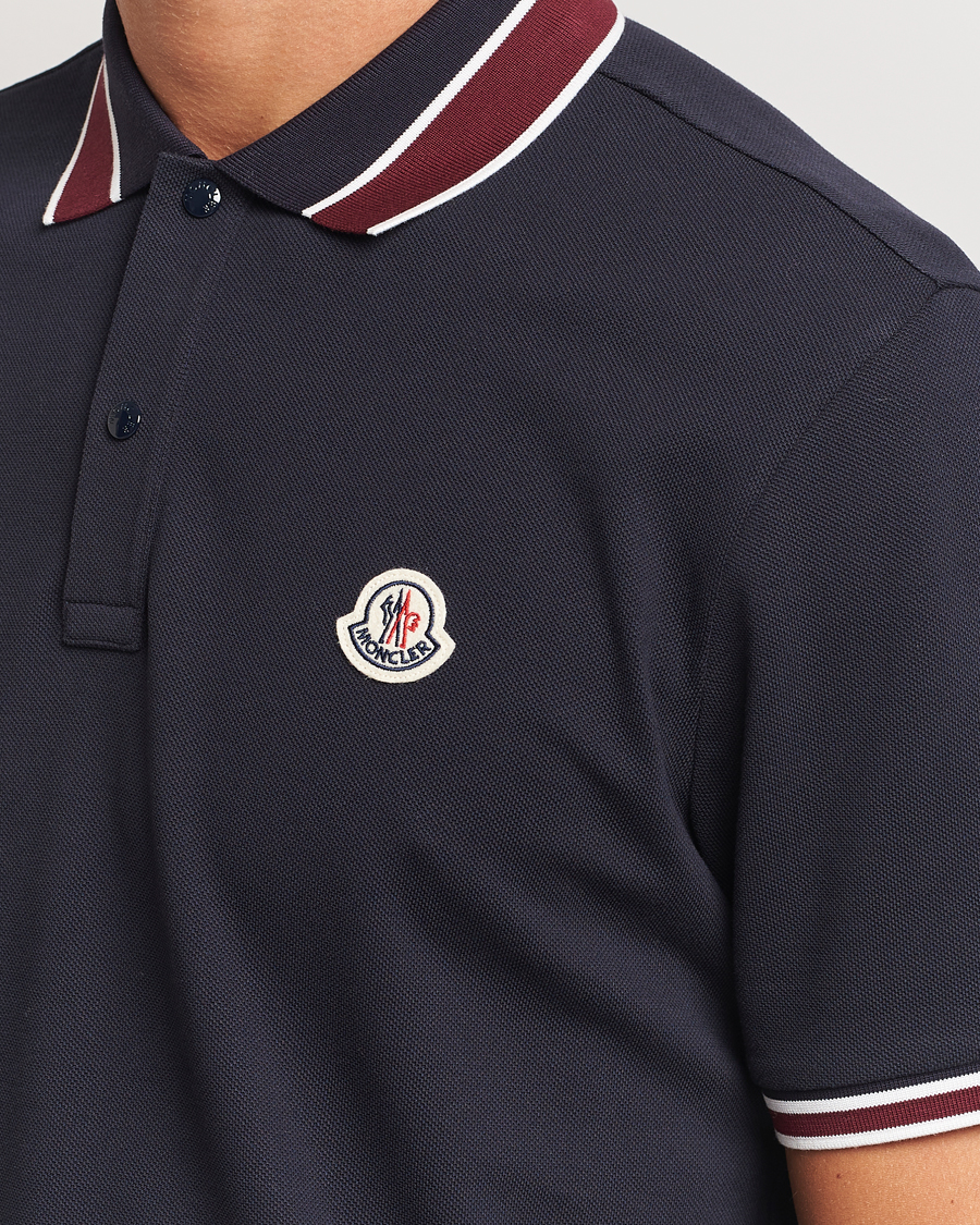 Homme | Polos | Moncler | Double Contrast Collar Polo Navy