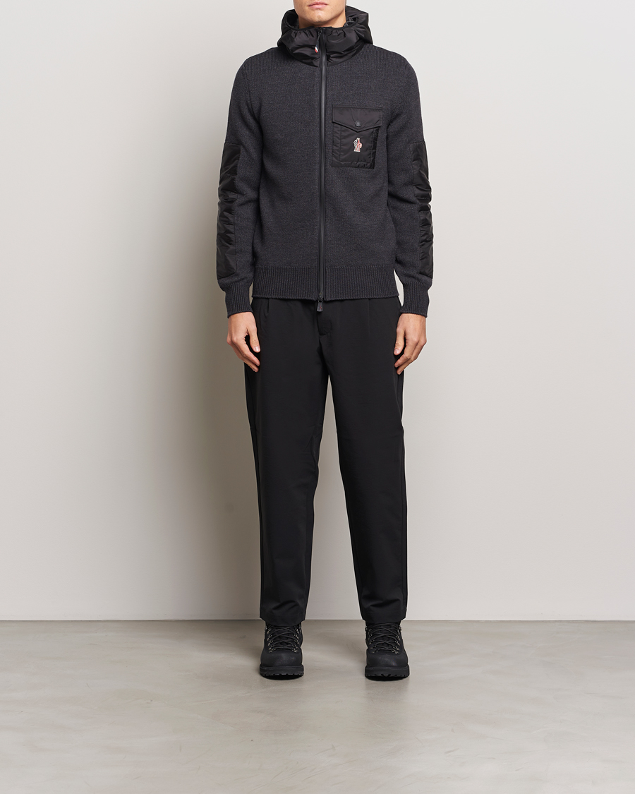 Homme | Pulls Et Tricots | Moncler Grenoble | Knitted Full Zip Cardigan Charcoal