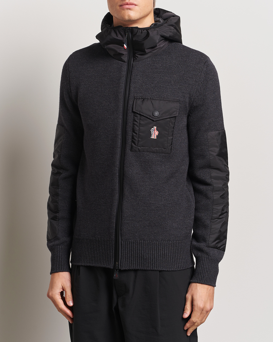 Homme | Pulls Et Tricots | Moncler Grenoble | Knitted Full Zip Cardigan Charcoal