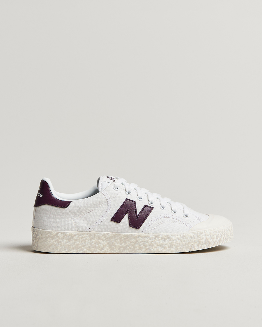 Homme | New Balance B100 Sneakers White/Burgundy | New Balance | B100 Sneakers White/Burgundy