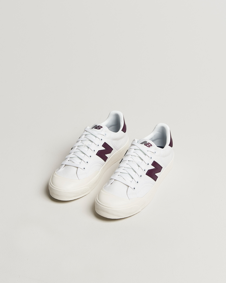 Homme | New Balance B100 Sneakers White/Burgundy | New Balance | B100 Sneakers White/Burgundy