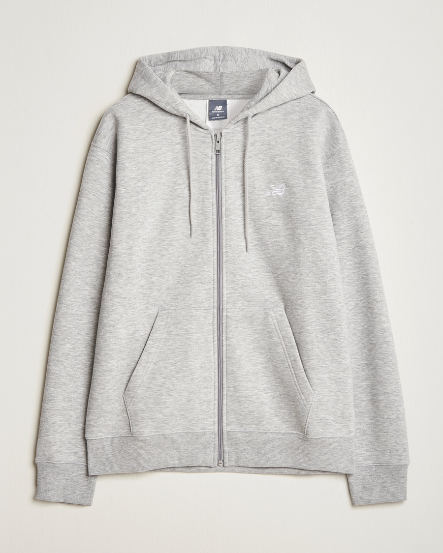 Homme | Pulls Et Tricots | New Balance | Essentials Full Zip Fleece Hoodie Athletic Grey