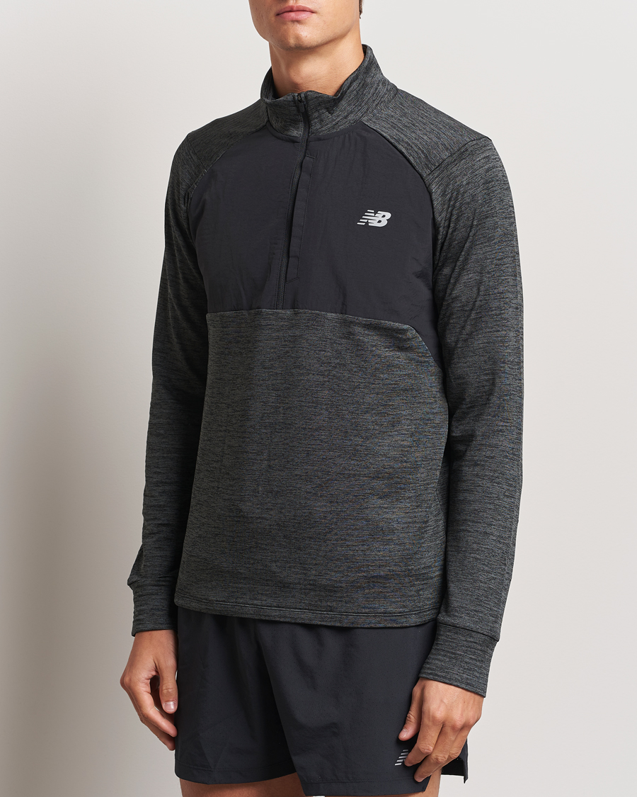Homme | Pulls Et Tricots | New Balance Running | Heat Grid Half Zip Black