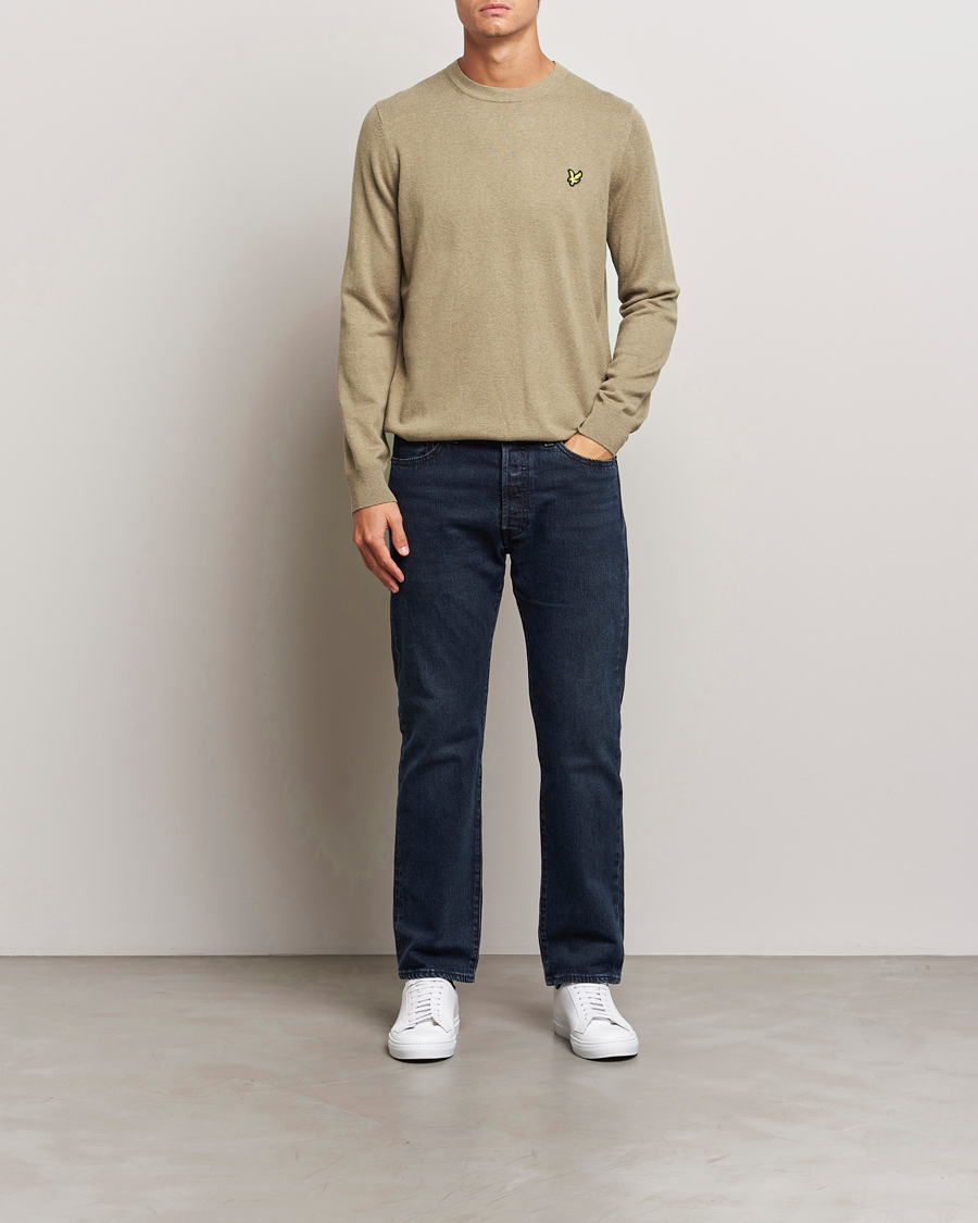 Homme | Pulls Et Tricots | Lyle & Scott | Cotton/Merino Crew Neck Jumper Sage Uniform