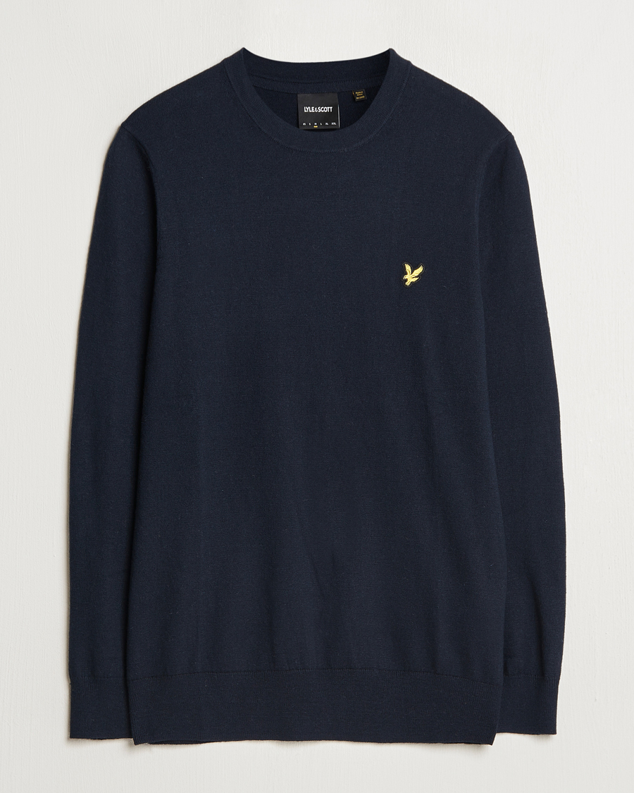 Homme | Pulls Et Tricots | Lyle & Scott | Cotton/Merino Crew Neck Jumper Dark Navy