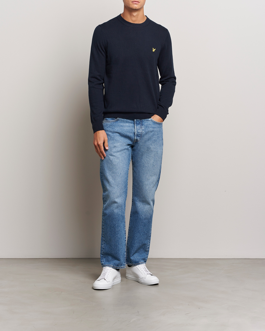 Homme | Pulls Et Tricots | Lyle & Scott | Cotton/Merino Crew Neck Jumper Dark Navy
