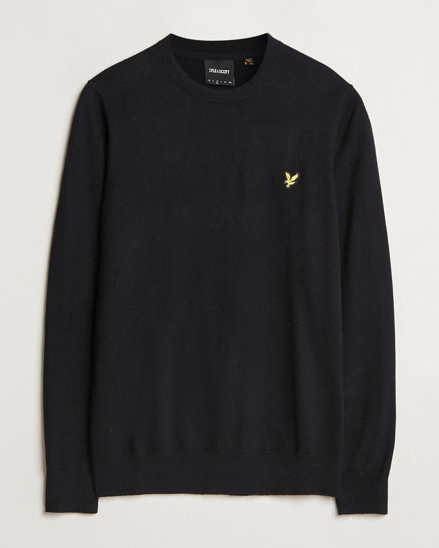 Homme | Pulls Et Tricots | Lyle & Scott | Cotton/Merino Crew Neck Jumper Jet Black